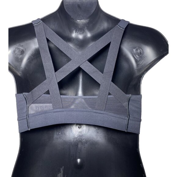 Brooks Size XL Drive Plunge Run Sports Bra Black Compressive Mesh Strappy Back - Picture 2 of 10